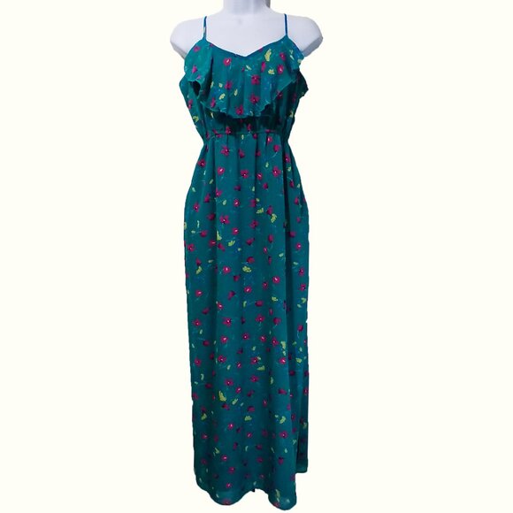 I ‘Heart’ Ronson Floral Tulip Adjustable Spaghetti-Straps Maxi Dress Size S - Picture 2 of 10